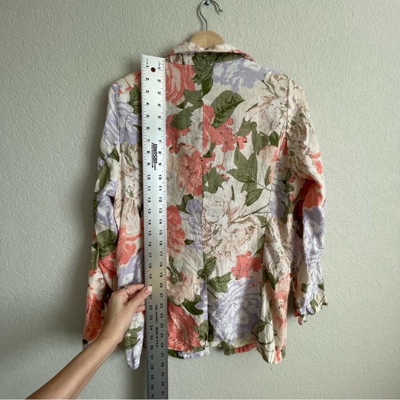 Joie Linen Blazer Womens Large Floral 100% Linen - Picture 6 of 6
